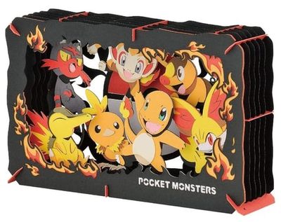 ENSKY PUZZLES Paper Theater Pokémon Fire-Type Pocket Monsters 3D Diorama Kit