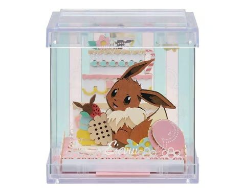 ENSKY PUZZLES Paper Theater Pokemon Eevee 3D Diorama Kit with Display Box