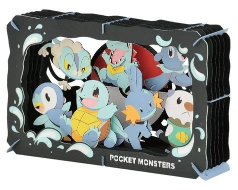 ENSKY PUZZLES Paper Theater Pokemon Water-Type Pocket Monsters 3D Diorama Kit