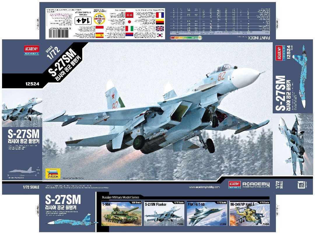 Academy Models 1/72 Russian Air Force Su-27 SM Flanker by ZVEZDA