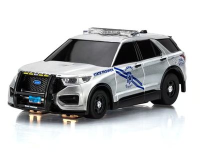 AFX HO Scale Police Interceptor Silver Slot Car
