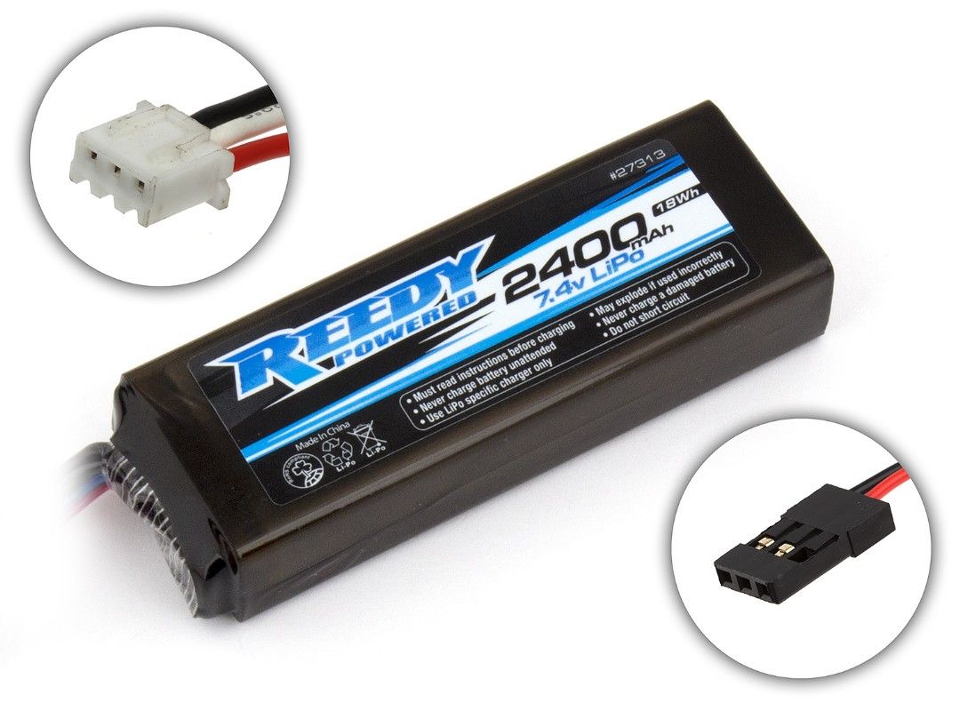 Reedy 84.5x29.8x16.5mm 2400mAh 2S 7.4V LiPo Battery TX/RX Flat