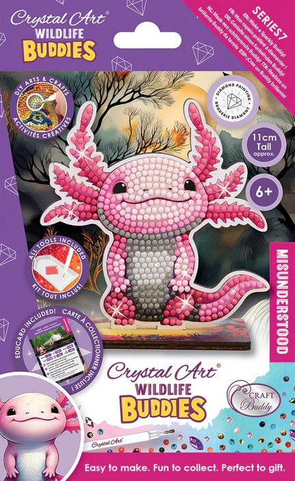 Craft Buddy Crystal Art Buddies Kit Axolotl