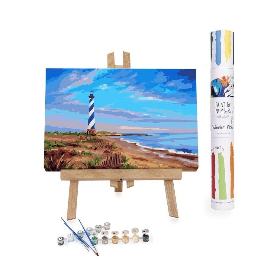 Winnies Picks Paint by Numbers Art Kit Beach and Lighthouse 16x24in