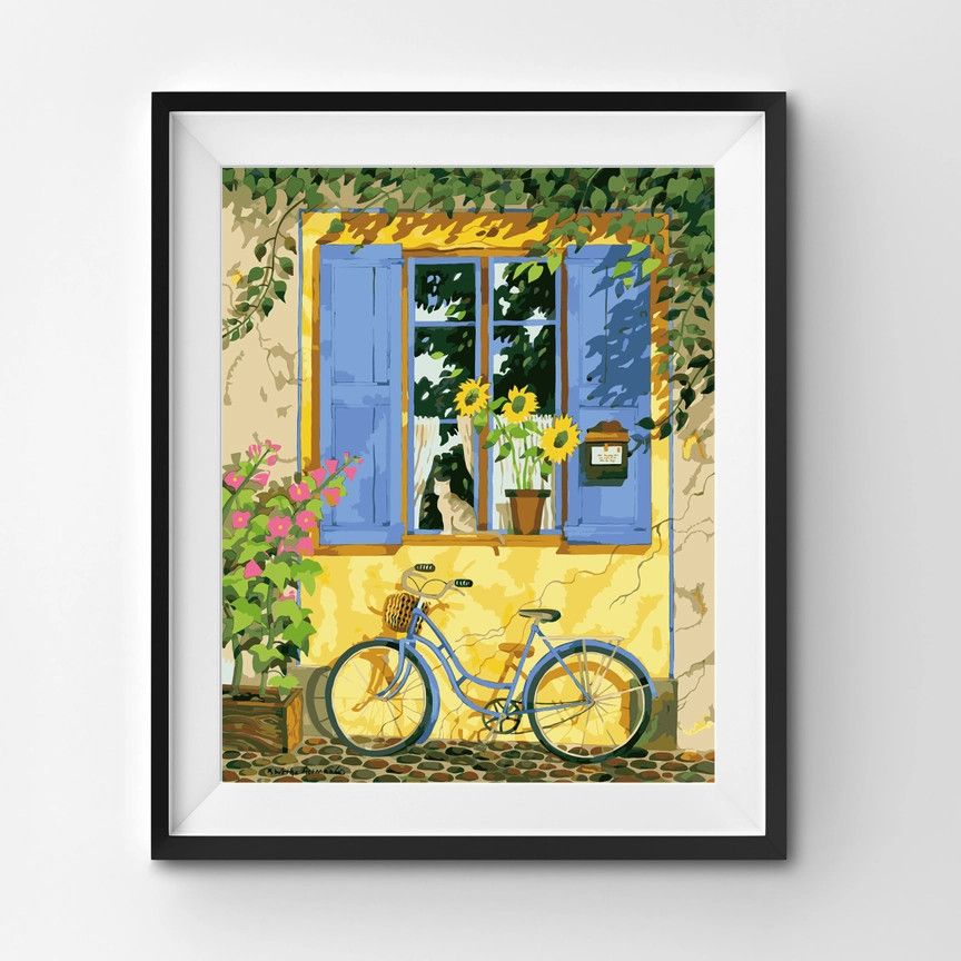 Winnies Picks Paint by Numbers Art Kit Bicycle and Sunflowers