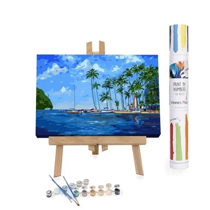 Winnies Picks Paint by Numbers Art Kit 16x24in Saint Lucia Marigot Bay