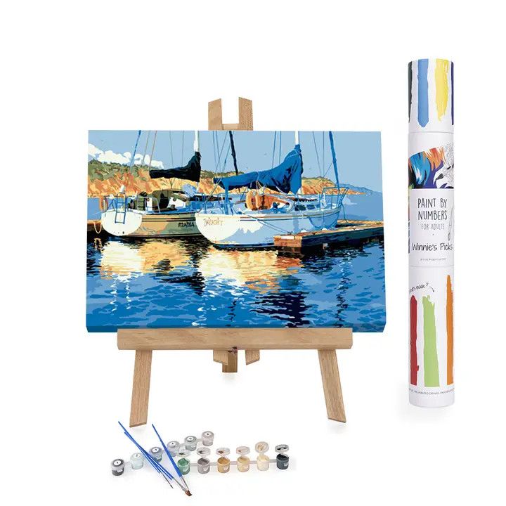 Winnies Picks Paint by Numbers Art Kit Summer Sea Sailboats 16x24in
