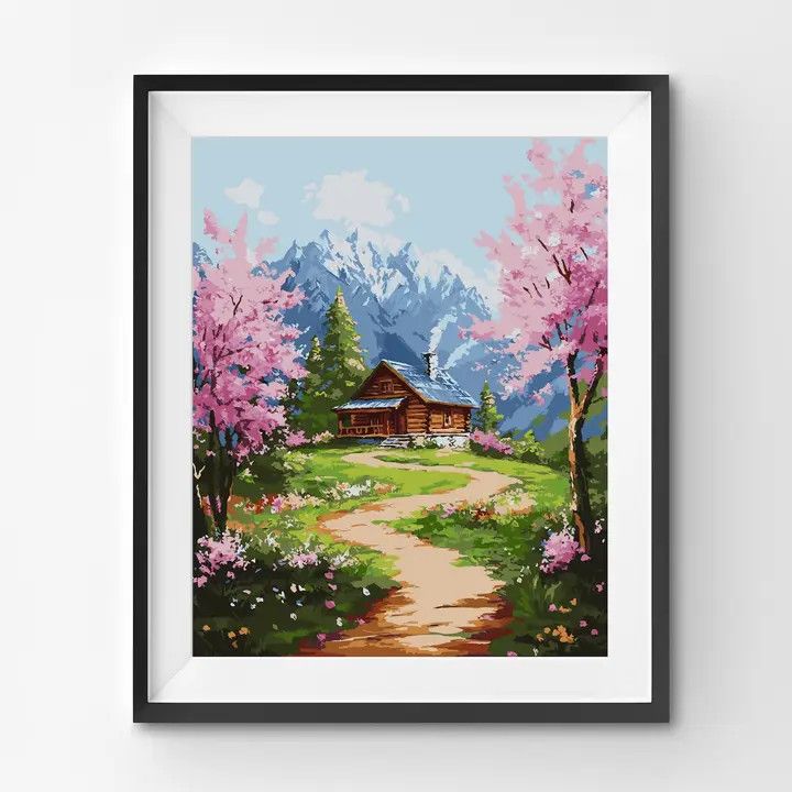 Winnies Picks Paint by Numbers Art Kit Springtime Chalet