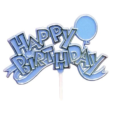 McCall's 11in Happy Birthday with Blue Balloon Cake Pick
