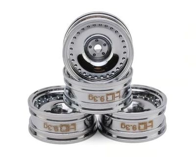 Hot Racing Axial SCX30 0.7in Brass Crawler 9.3g Wheels Chrome 4pc
