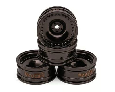 Hot Racing Axial SCX30 0.7in Brass Crawler 9.3g Wheels Black Chrome 4pc
