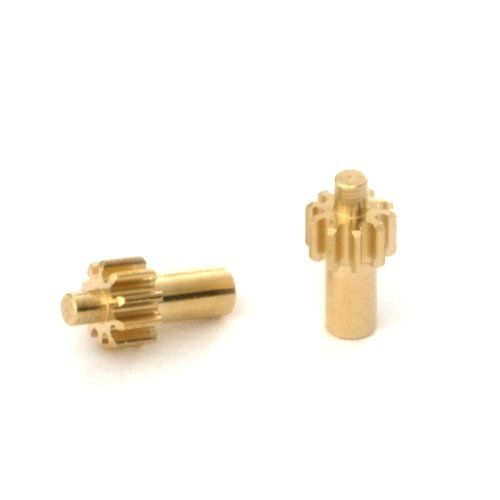 NSR Slot Cars 6710 Formula 22 10T 5.5mm Inline Brass No Friction Pinions 2pc