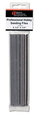 Alpha Abrasives 0.25x6.5in 100/180 Grit Coarse Hobby File 12pc
