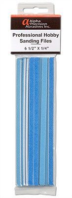 Alpha Abrasives 0.25x6.5in 120/240 Grit Medium Hobby File 12pc