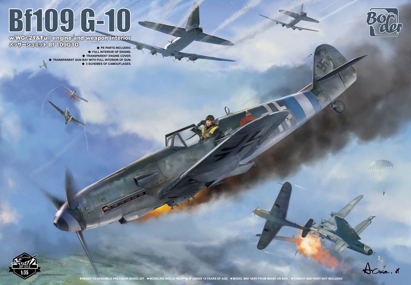 Border Model 1/35 BF109 G-10w/WGr.21 with Full Engine and Weapon Interior