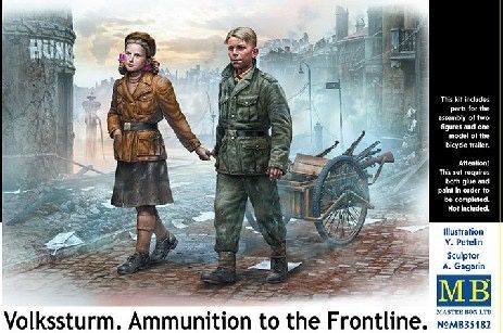 Masterbox Models 1/35 Volkssturm Children with Ammo Cart Ammunition to the Frontline