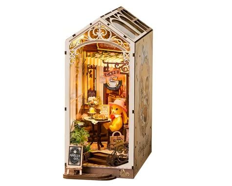 Robotime Rolife Holiday Cafe DIY Book Nook Shelf Insert