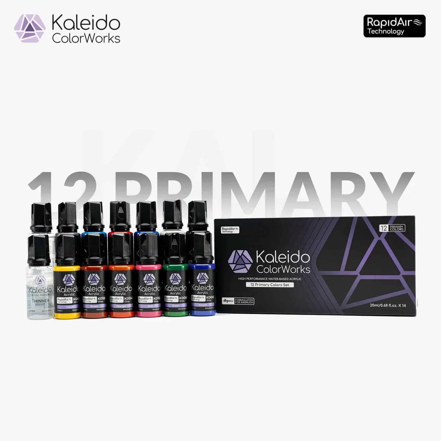 Gaahleri 12 Primary Matt Colors Set