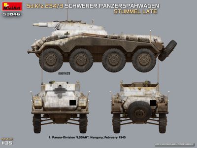 MiniArt 1/35 Sd.Kfz.234/3 Schwerer Panzerspahwagen Stummel Late