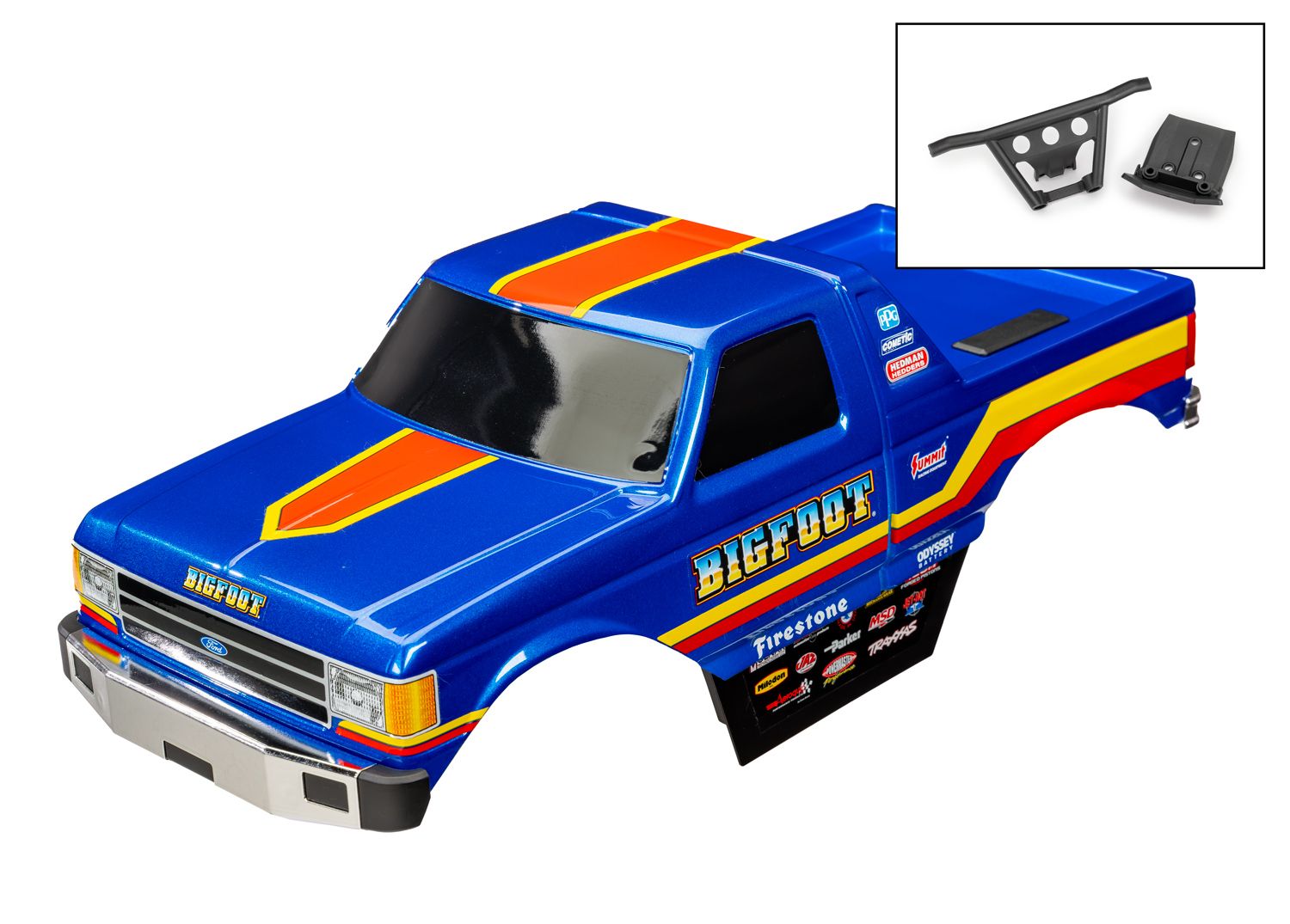 Traxxas Bigfoot No. 8 Body Blue with Clipless Mounting)