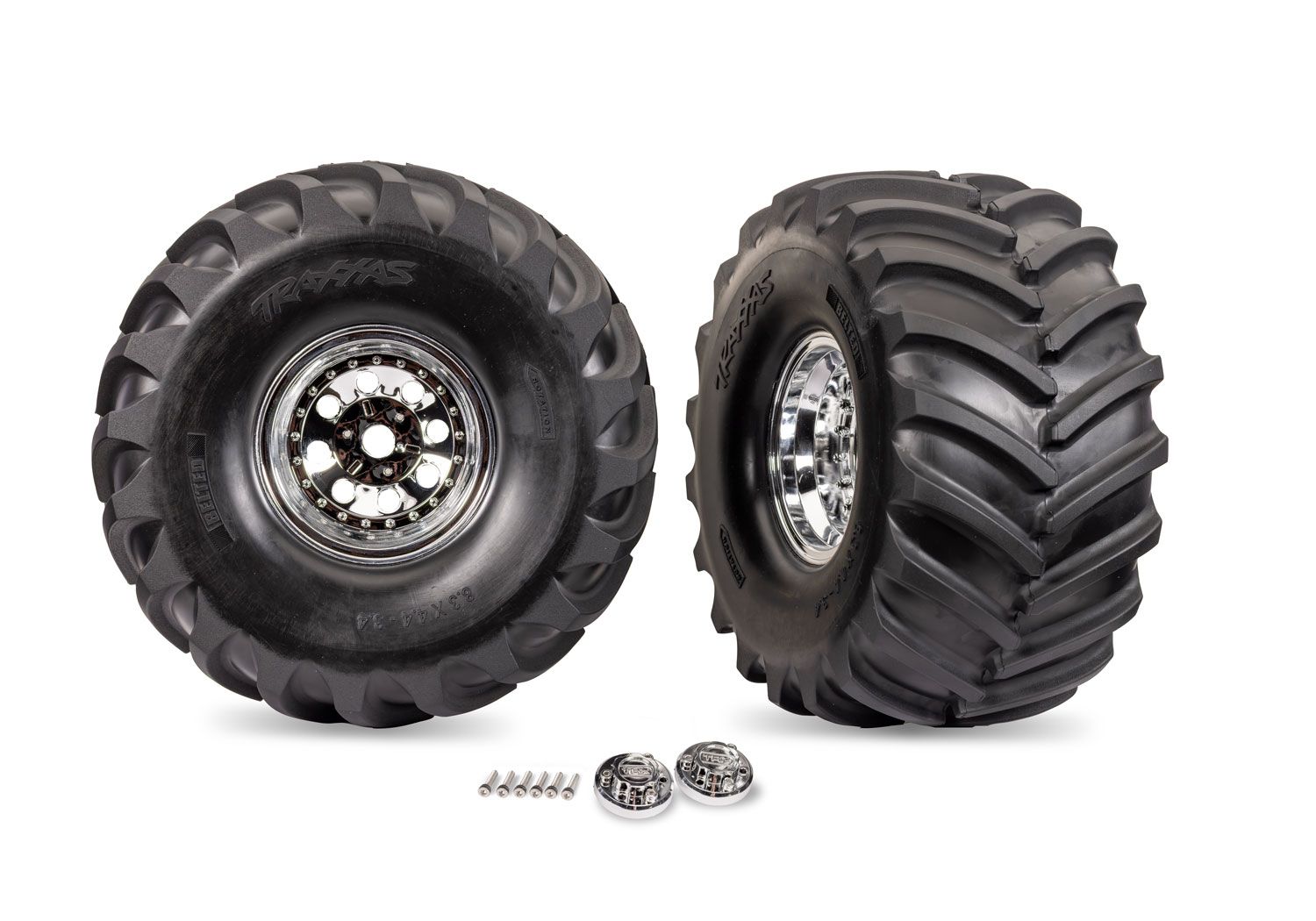 Traxxas Assembled TandW Terra Groove Tire LandR Chrome Wheel