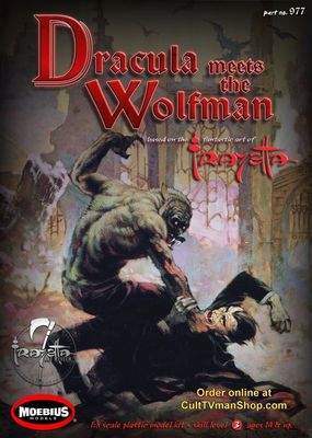 Moebius Models 1/8 Dracula Meets the Wolfman Frazetta