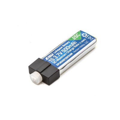 E Flite 500mAh 1S 3.7V 25C LiPo High Current UMX Connector