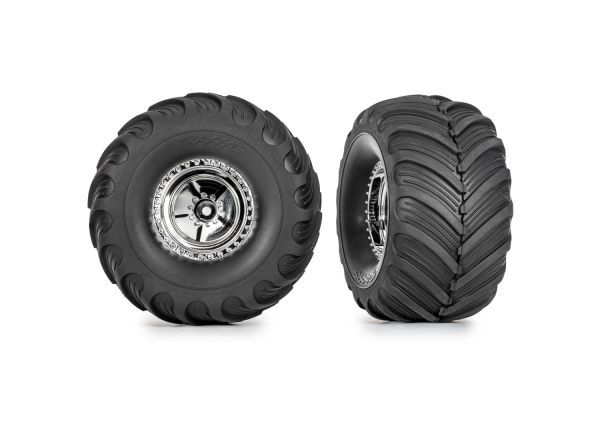 Traxxas TRX-4MT Assembled Terra Grove 3x1in Tires on 1.2in Chrome Wheels 2pc