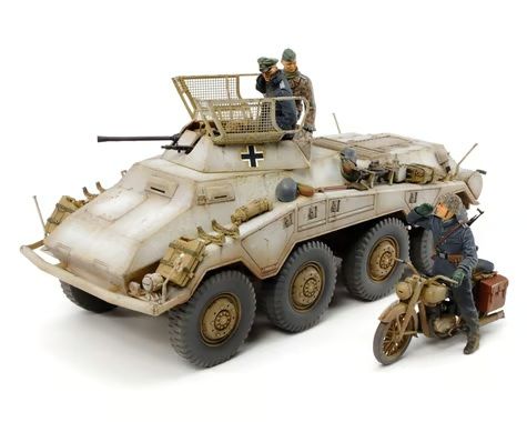 Tamiya 1/35 German Heavy Armored Car and Motorcycle Kit