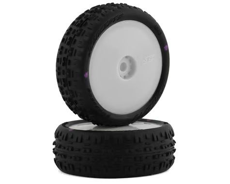JConcepts Mini-B Swagger Pre-Mounted Front Pink Compound Tires White 2pc