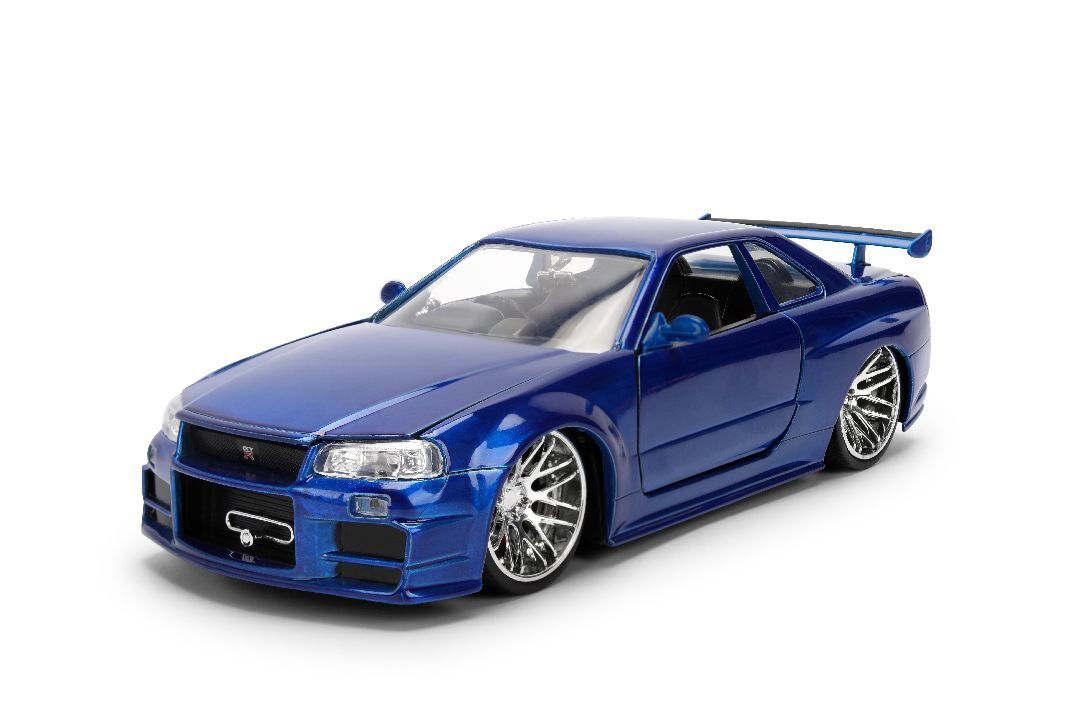 Jada Toys 1/24 Fast and Furious 25th Anniversary Brians Nissan Skyline GT-R Blue Color Brush Finish