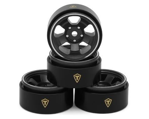 Treal Hobby SCX30 Type B 0.7in  5Spoke Aluminum Micro Rock Crawler Beadlock Wheels Grey 4pc
