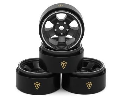 Treal Hobby SCX30 Type B 0.7in  5Spoke Aluminum Micro Rock Crawler Beadlock Wheels Grey 4pc