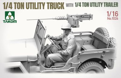 Takom 1/16 1/4 Ton Utility Truck with 1/4 Ton Utility Trailer