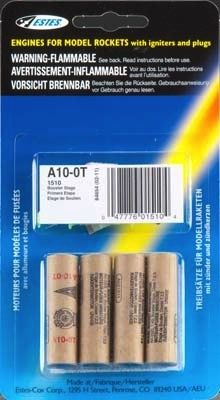 Estes Rockets A10-0T Model Rocket Engines 4pc