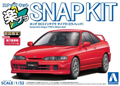 Aoshima 1/32 SNAP KIT #22-Mr 1998 Honda DC2 Integra Type R Milano Red