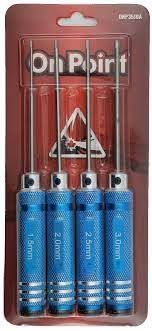 On Point 1.5/2.0/2.5/3.0mm Hex Screwdrivers Blue 4pc