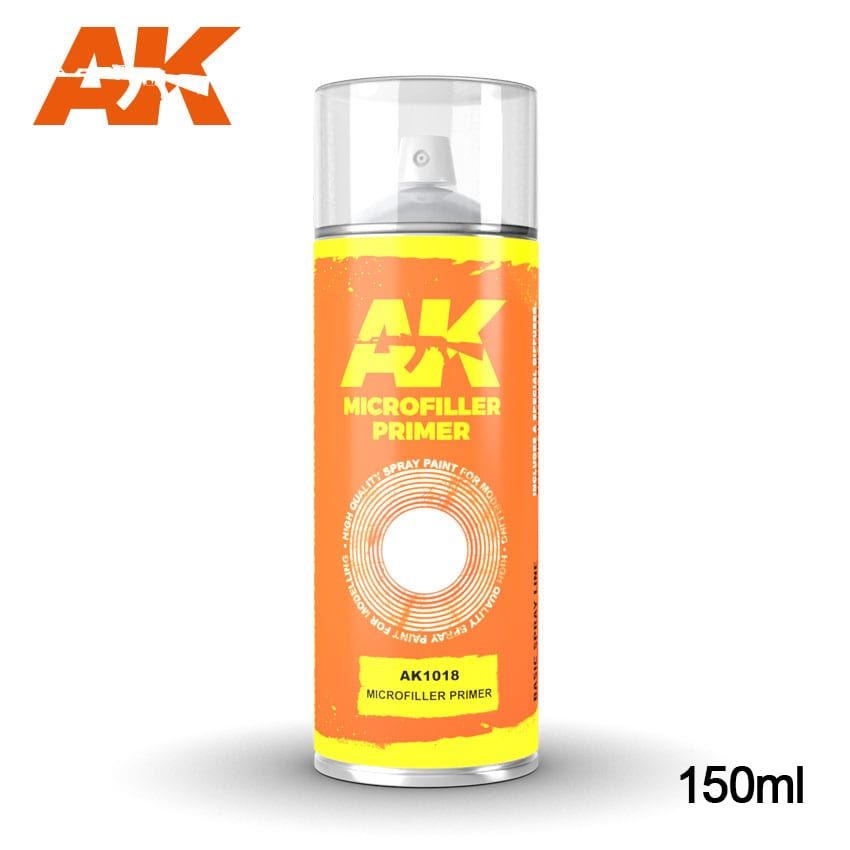 AK Interactive Microfiller Primer Spray 150ml with 2 Nozzles