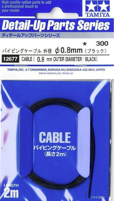 Tamiya 0.8mm OD Cable Black