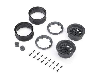 Axial 1.9in KMC Grenede Beadlock Wheels Grey 2pc