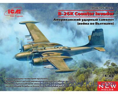 ICM Models 1/48 USAF Vietnam War Attack Aircraft B-26K Counter Invader
