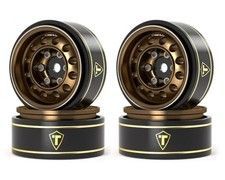 Treal Hobby Type K 1.0in 12-Hole Beadlock Classic Vintage Wagon 28.9g Wheels Black 4pc