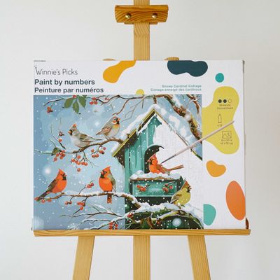 Winnies Picks Paint by Numbers Art Kit Snowy Cardinal Cottage