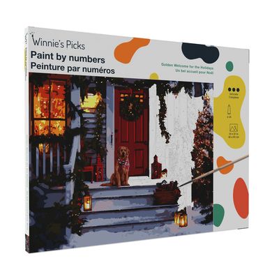 Winnies Picks Paint by Numbers Art Kit Framed Cozy Christmas Entryway