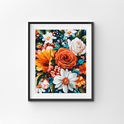 Winnies Picks Paint by Numbers Art Kit Framed Floral bouquet