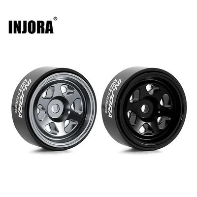 Injora Axial SCX30 D18 0.7in 6-Spoke Aluminum Micro Rock Crawler Beadlock 4g Titanium Wheels 4pc