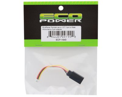 EcoPower Micro Receiver Female Servo Male JST 3-Pin to Female Micro Servo 3-Pin Adapter