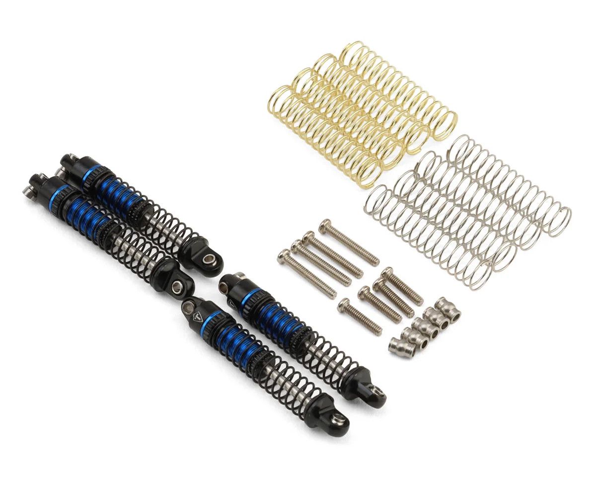 Treal Hobby Axial SCX30 29mm Aluminum Threaded Oil Fillable Long Travel Shocks Blue 4pc