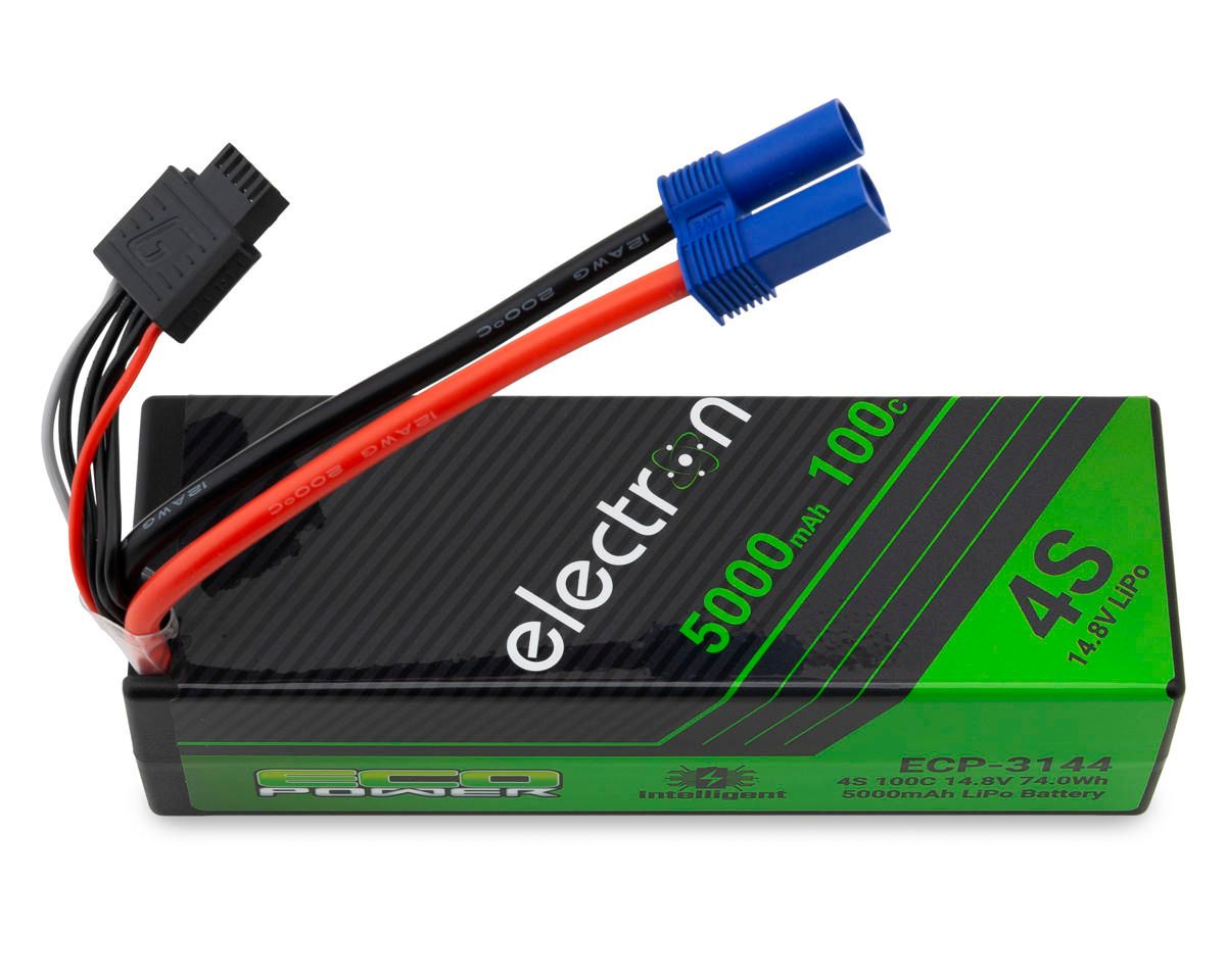 EcoPower Electron Arrma/Losi/SCX6 14.8V/5000mAh 4S 100C Intelligent LiPo Battery with EC5 Connector