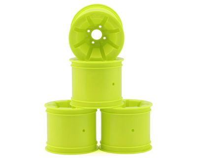 JConcepts RC10T Pioneer 2.2 Rear Wheels with Adapters Yellow 4pc